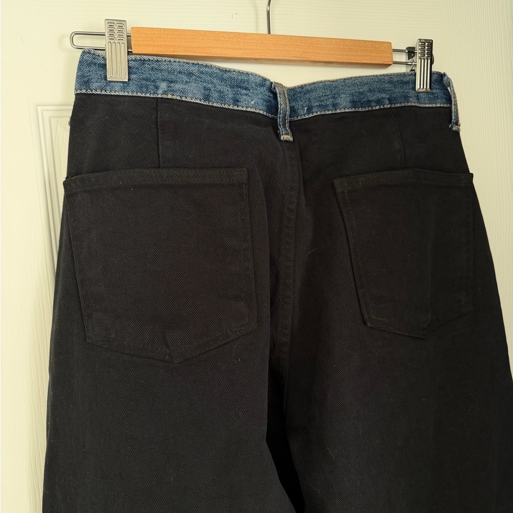 *NWT* The Frankie Shop Black and Blue Contrast Denim Pants M/L *always sold out* - Picture 7 of 8